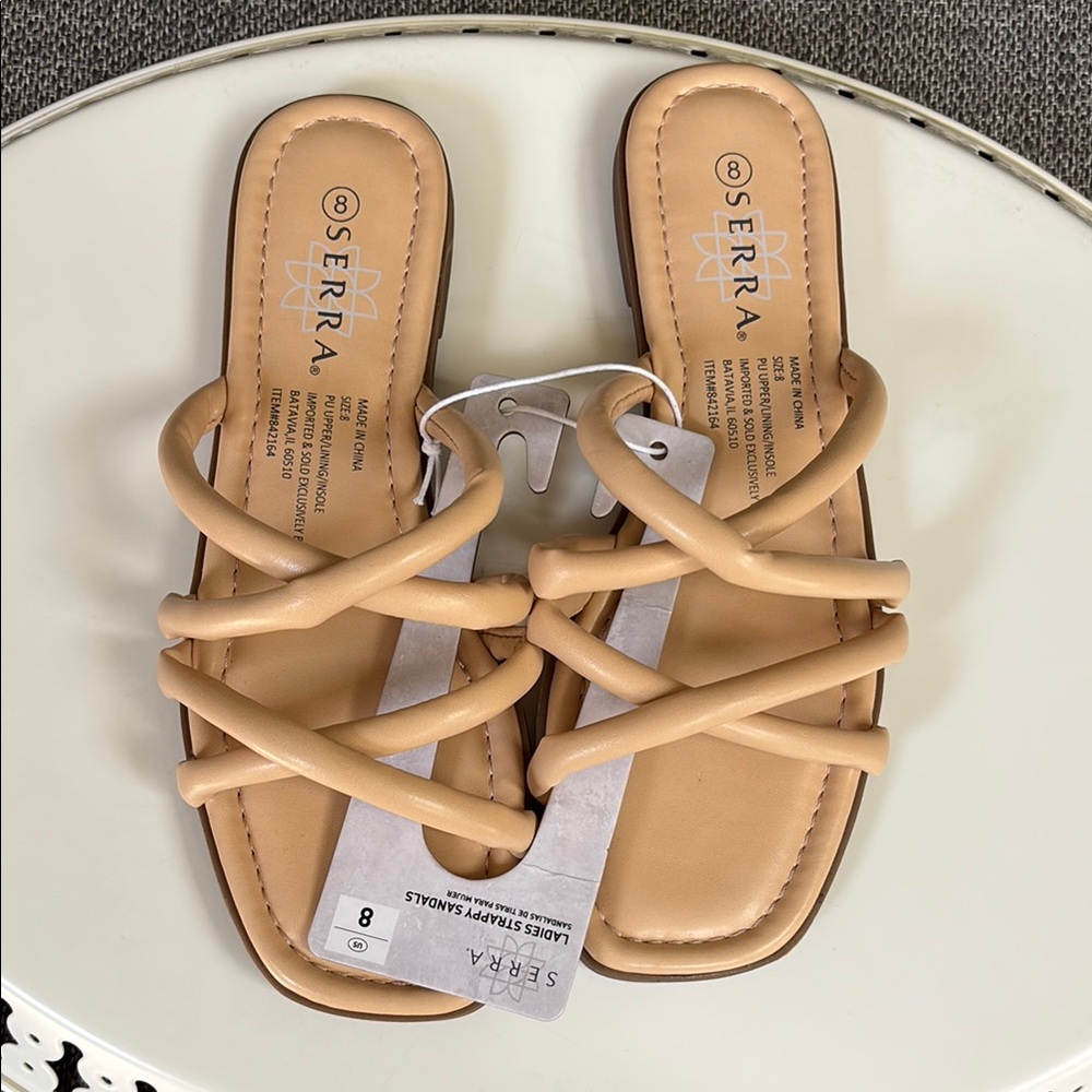 Serra Tan Sandals Minimalist Strappy Design